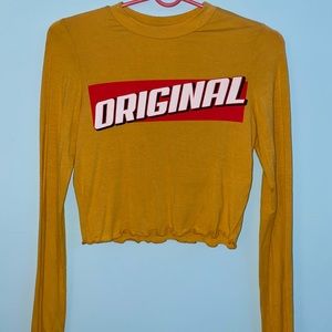 yellow long sleeve crop top